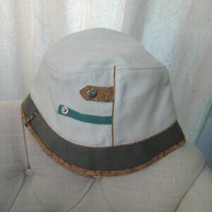 Nobis Linen Blend Cork Trim Multi Color Classic Fashion Sporty Bucket Hat OS